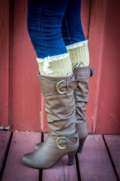 Lace Trimmed Boot Sock Leg Warmer