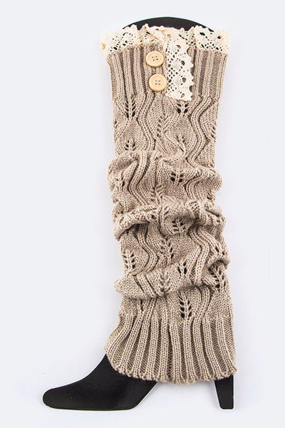 Lace Trimmed Boot Sock Leg Warmer
