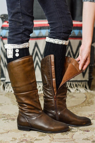 Lace Trimmed Boot Sock Leg Warmer
