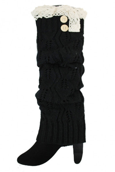 Lace Trimmed Boot Sock Leg Warmer