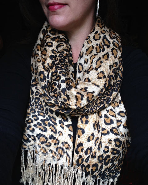 brown leopard scarf