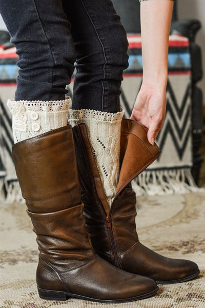 Lace Trimmed Boot Sock Leg Warmer