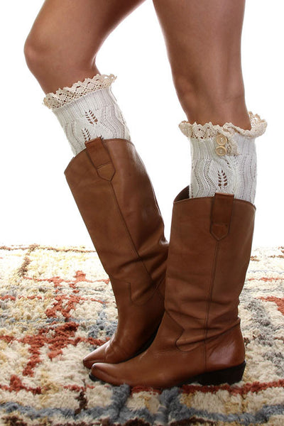 Lace Trimmed Boot Sock Leg Warmer