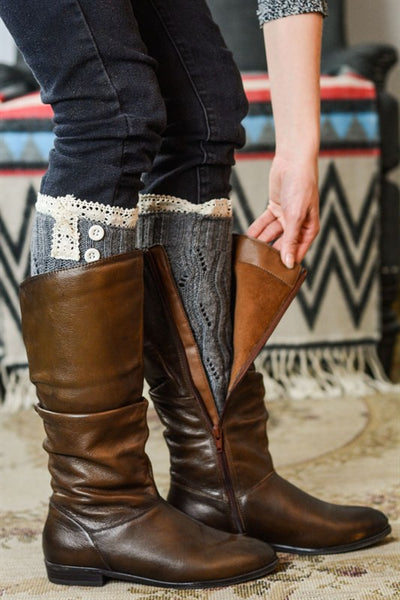 Lace Trimmed Boot Sock Leg Warmer