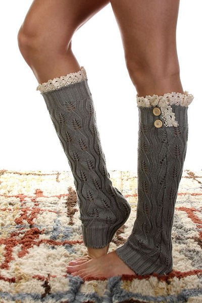 Lace Trimmed Boot Sock Leg Warmer