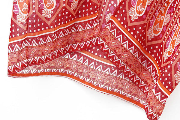 Orange Chiffon Floral Kimono