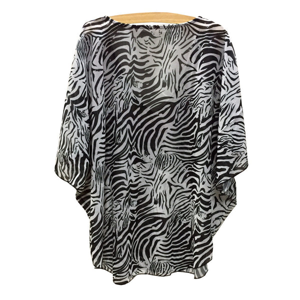 Animal Print Swim Coverup Blouse