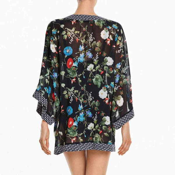 Black Floral Kimono
