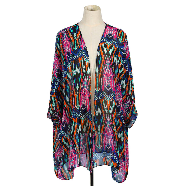Blue Tribal Aztec Kimono