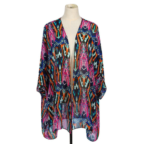 Blue Tribal Aztec Kimono