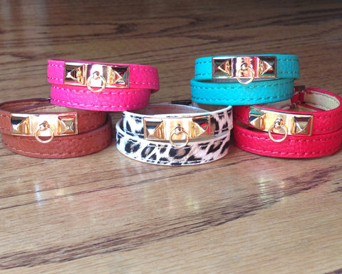 Pyramid Stud Wrap Bracelet