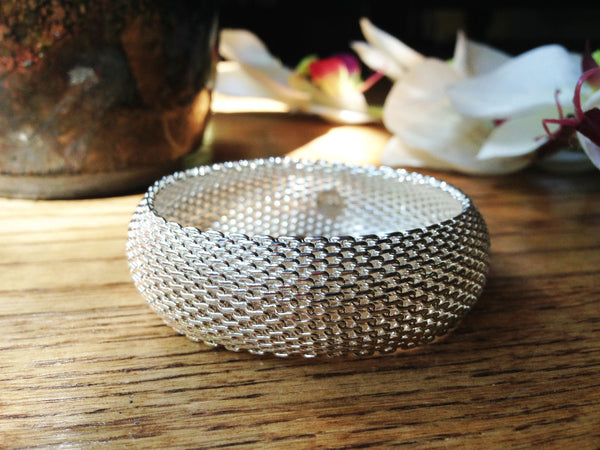 Sterling Silver Mesh Bangle Bracelet