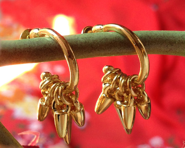 gold spike hoop earrings