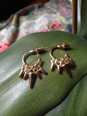 gold spike hoop earrings