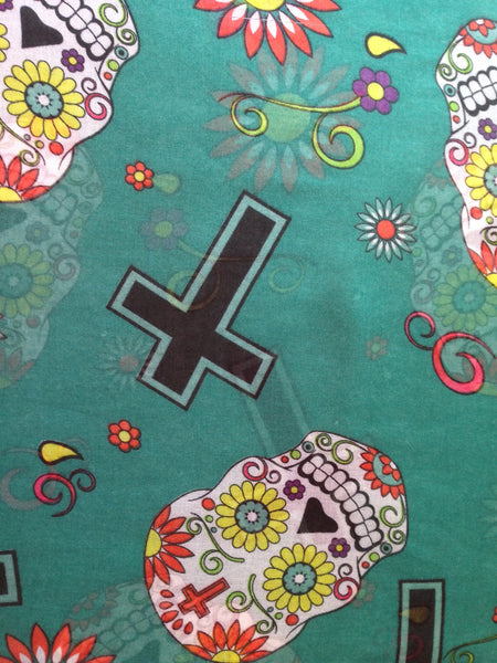 Sugar Skull Cross Infinity Scarf