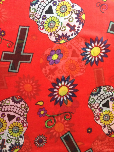 Sugar Skull Cross Infinity Scarf