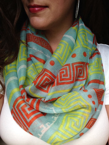 Greek Key Infinity Scarf