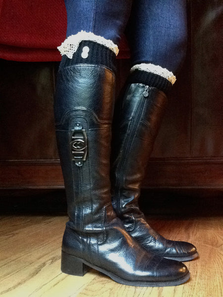 Lace Trimmed Boot Sock Leg Warmer