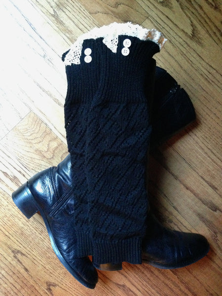 Lace Trimmed Boot Sock Leg Warmer