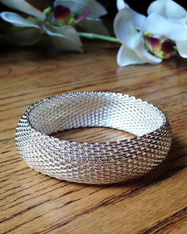 Sterling Silver Mesh Bangle Bracelet