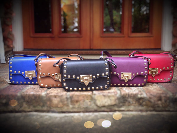 Pyramid Studded Crossbody Handbag