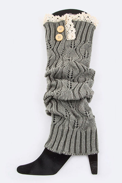 Lace Trimmed Boot Sock Leg Warmer