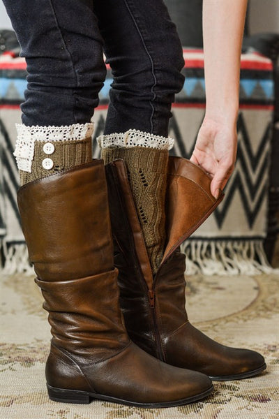 Lace Trimmed Boot Sock Leg Warmer
