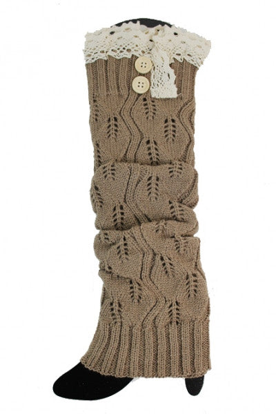Lace Trimmed Boot Sock Leg Warmer