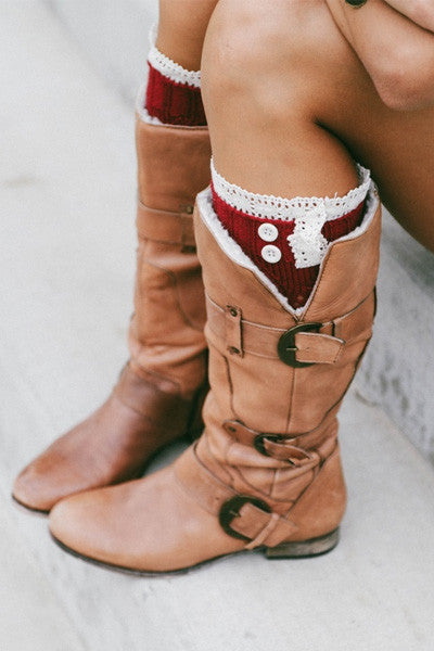 Lace Trimmed Boot Sock Leg Warmer