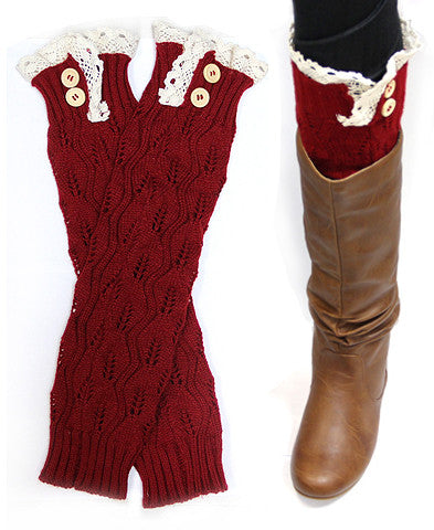 Lace Trimmed Boot Sock Leg Warmer
