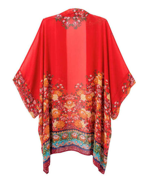 Red Floral Kimono