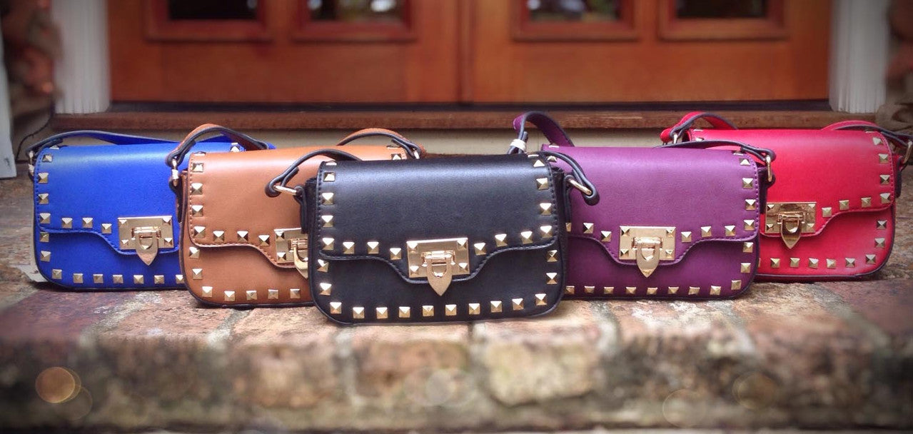 pyramid studded crossbody handbag